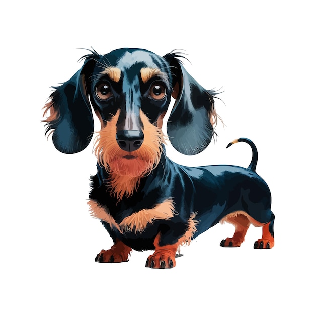 Illustrated dachshund dog portrait