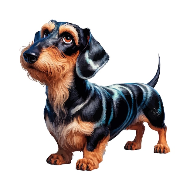 Illustrated dachshund dog portrait