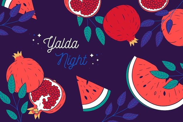 Illustrated drawn yalda wallpaper