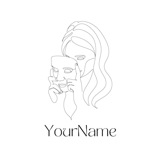 Illustrated Elegant Woman Logo Template