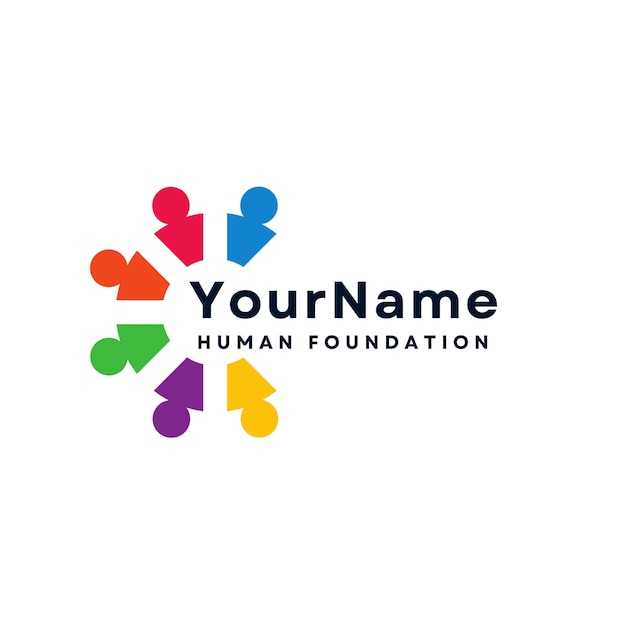 Illustrated Human Foundation colour Logo Template