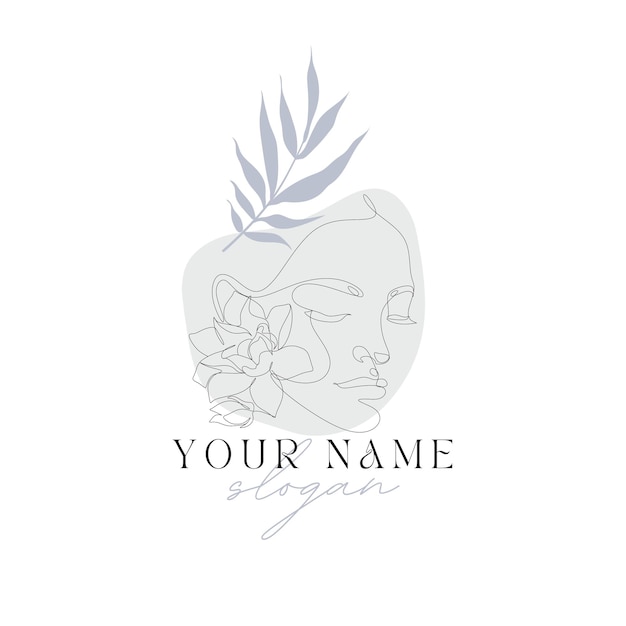 Illustrated Line art Signature Beauty Logo Design