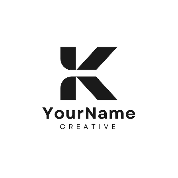 Illustrated Minimalist Modern Letter K Logo Template