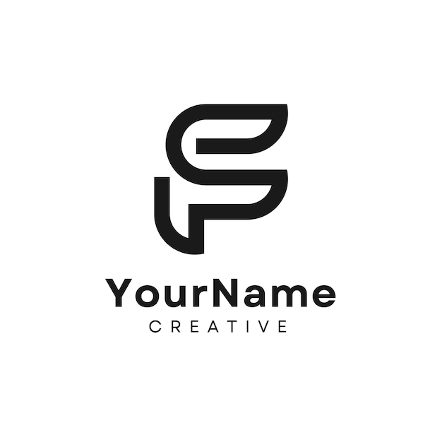 Illustrated Modern Letter F Logo Template