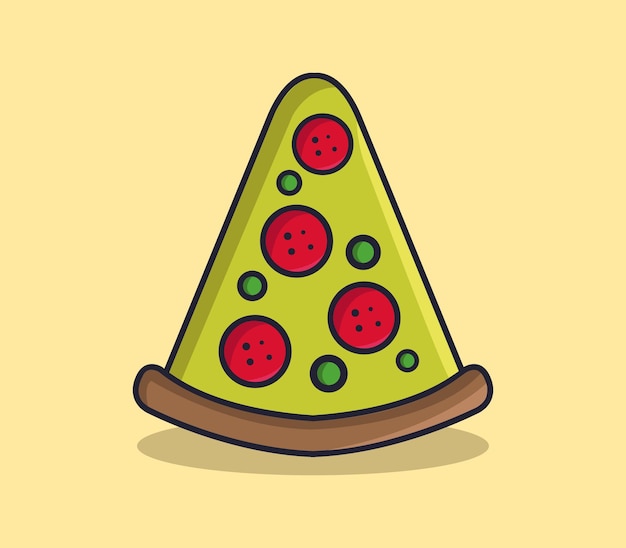 Illustrated pizza in cartoon style