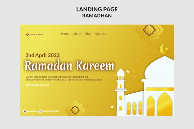 Illustrated ramadan kareem landing page template 3