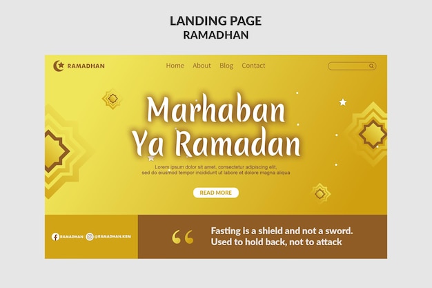 Illustrated ramadan kareem landing page template