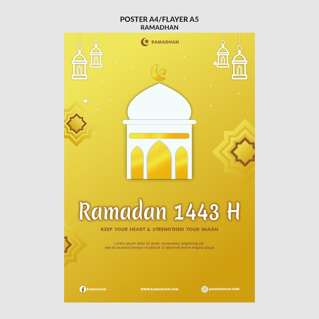 illustrated ramadan kareemposter template