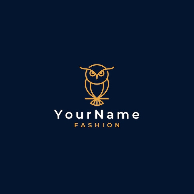 Illustrated Simple Fashion Owl Logo Template