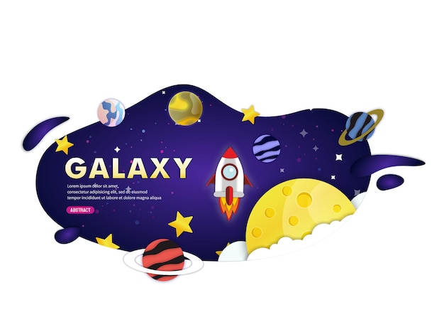 Illustrated Space Galaxy Concept Banner Vector