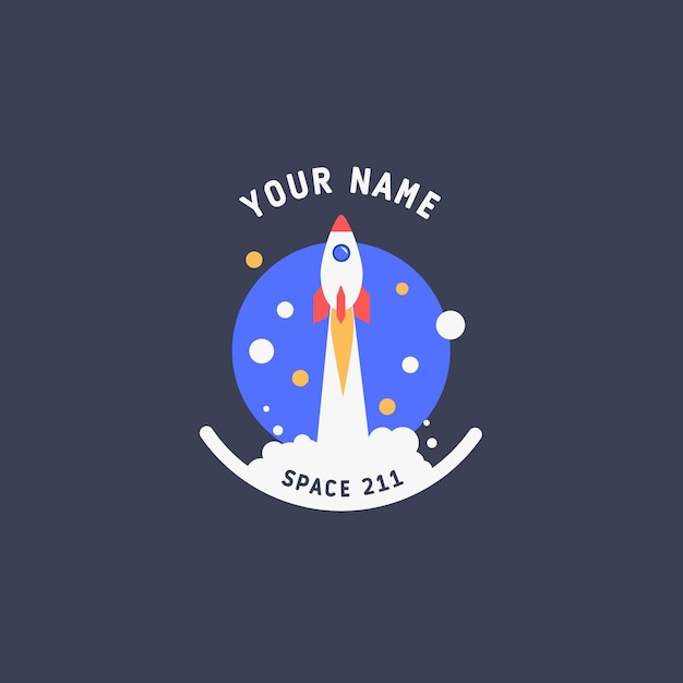 Illustrated Space Ship Logo Template