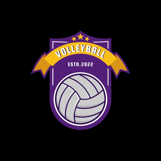 Illustrated Volleyball Logo Design