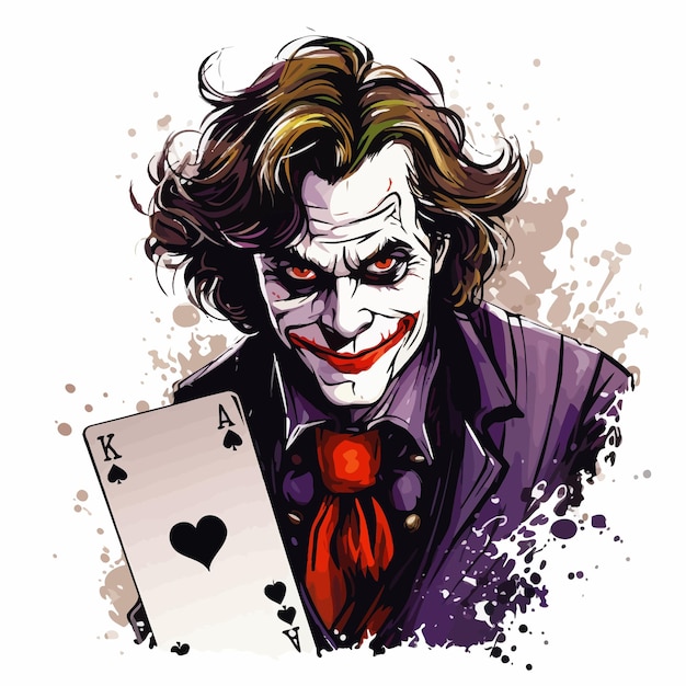 illustrating the sinister face of the joker