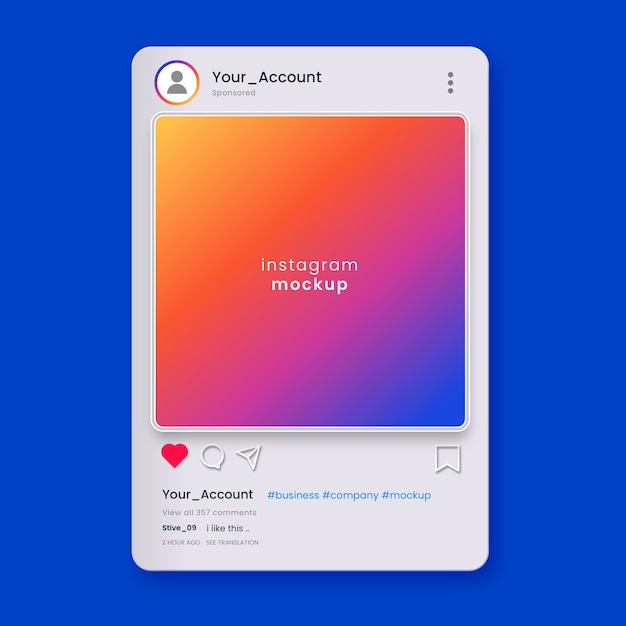 Illustration 3D Instagram post template