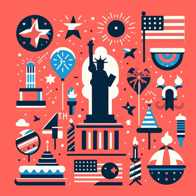 Vector illustration of the 4th of july celebration