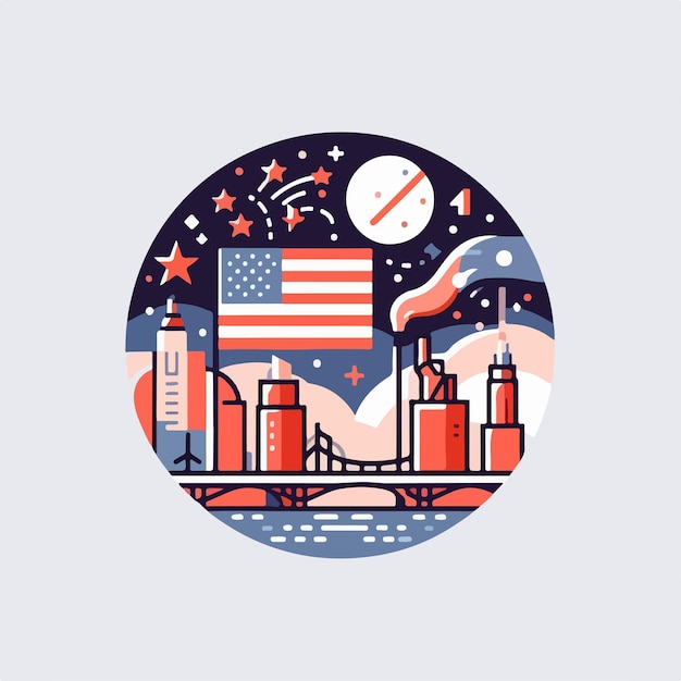 Vector illustration of the 4th of july celebration