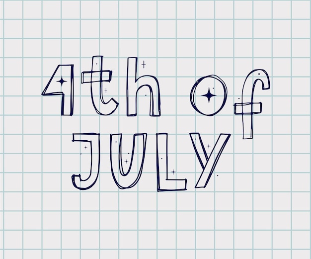 Illustration of 4th of July lettering