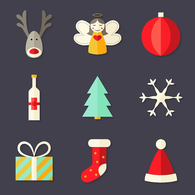 Illustration of 9 Christmas Icons Set 4