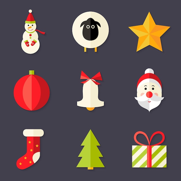 Illustration of 9 Christmas Icons Set 8