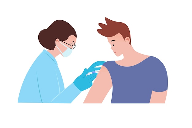 Illustration about vaccination against covid 19