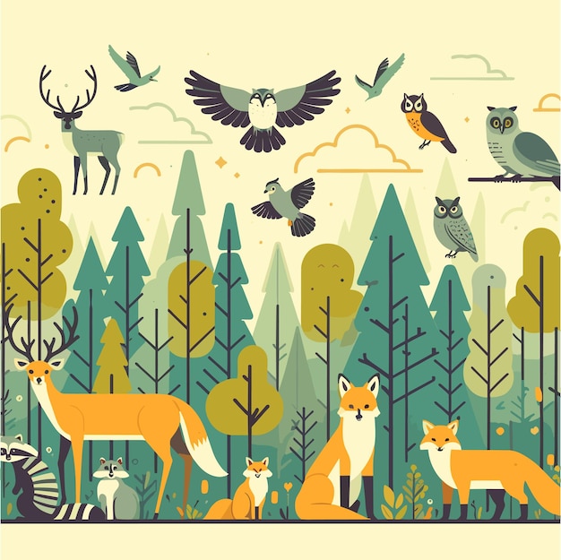 Vector an illustration about world wildlife day with flat design style