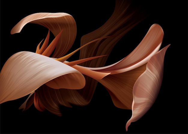 illustration of the abstract artistic flower on the dark background