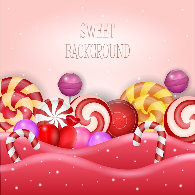 Illustration of Abstract background with sweet candy