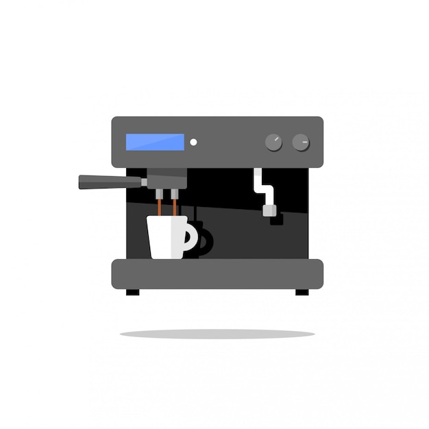 Illustration of an abstract coffee machine making coffee 