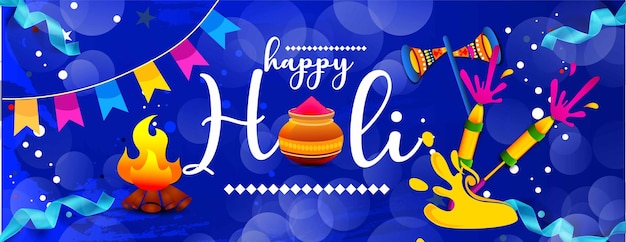 illustration of abstract colorful Happy Holi celebration background for Festival of Colors celebrate