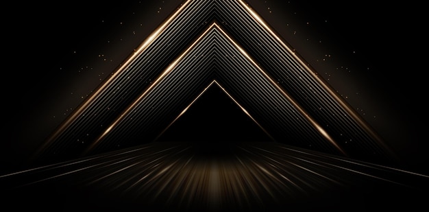 illustration abstract geometric triangle golden lines tunnel lights for ecommerce signs retail shops