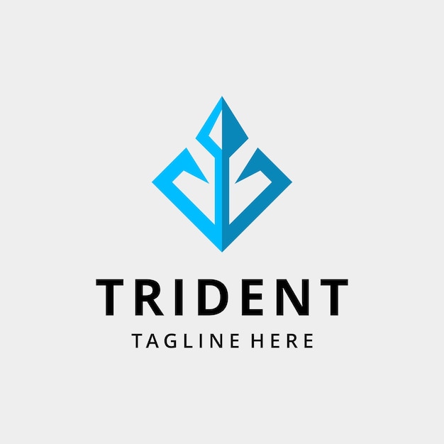 Illustration abstract geometric trident modern sign logo design