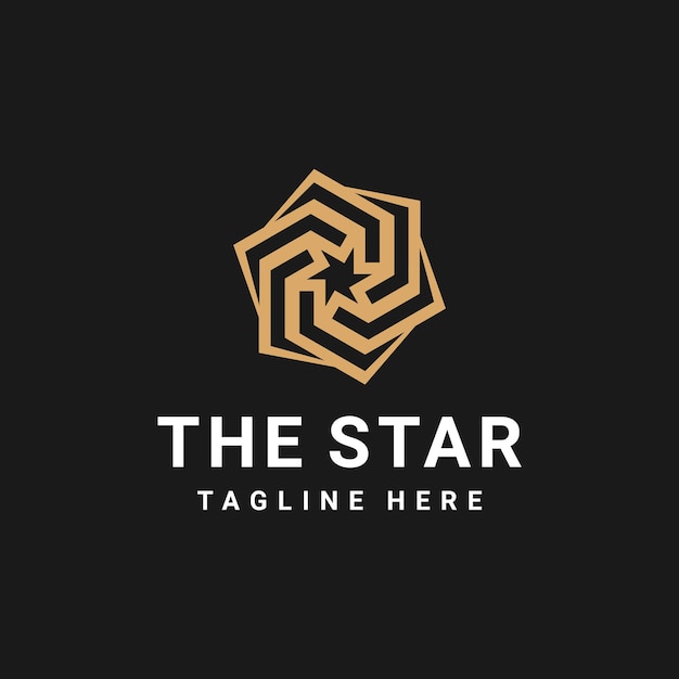 Illustration abstract luxury star sign logo design vector