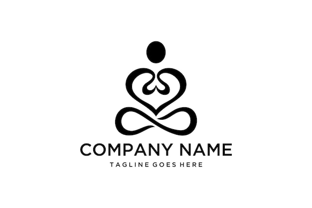 illustration abstract people Love doing yoga everyday logo design