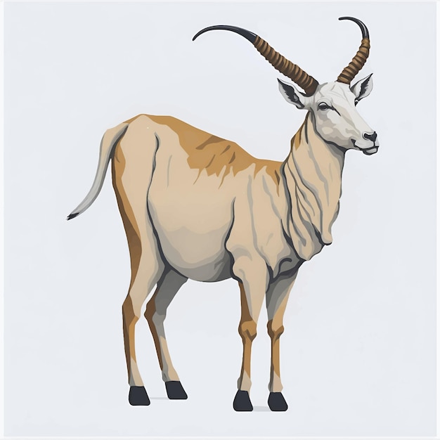 Illustration of Addax Flat style icon for web Vector