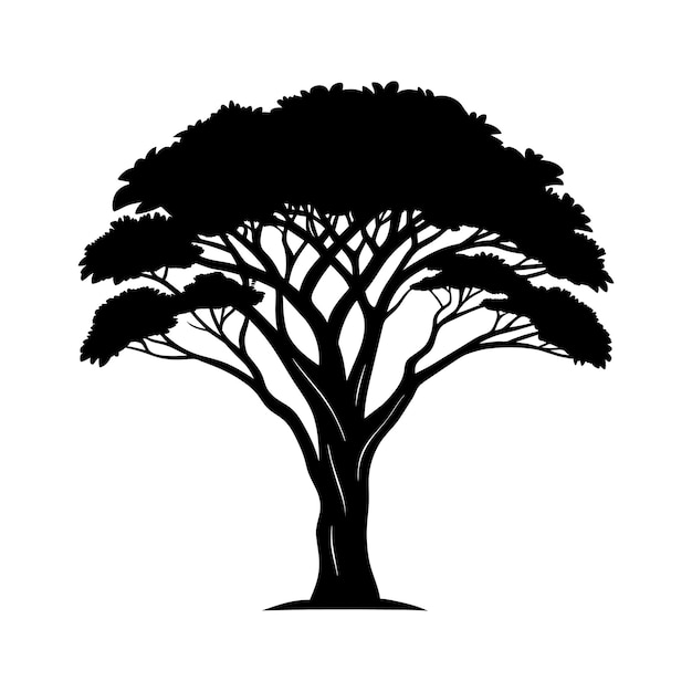 A illustration of african tree silhouette