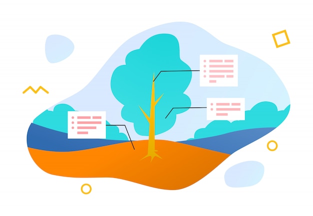 Illustration of Agricultural bio tech details information tree