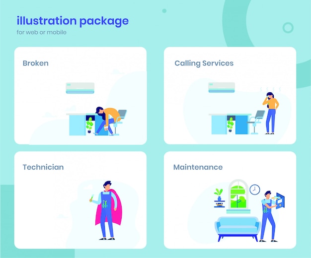 illustration of air conditioner service