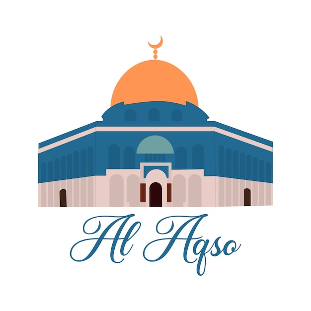 Vector illustration of the al aqsa mosque isra miraj background