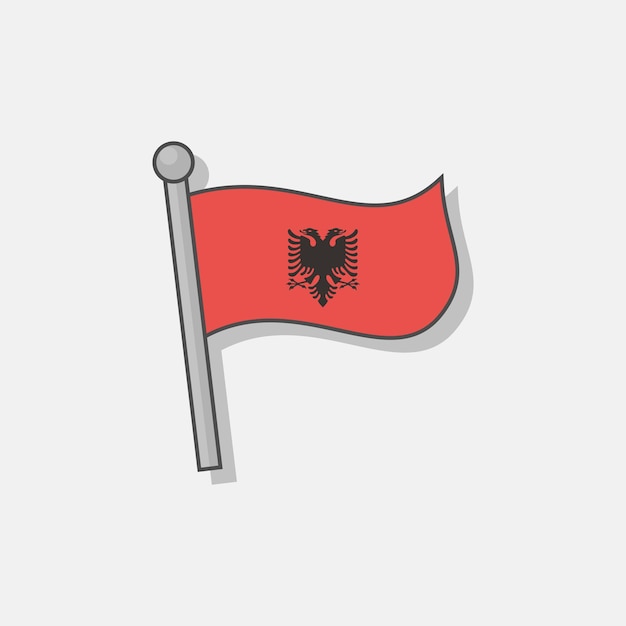 Illustration of Albania flag Template