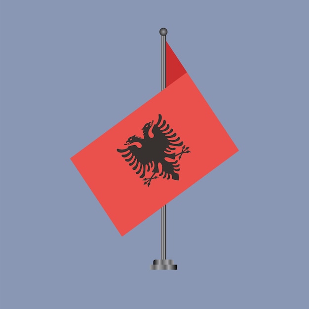 Illustration of Albania flag Template