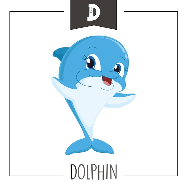 Illustration Of Alphabet Letter D And Dolphin