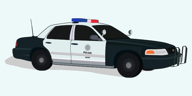 Illustration of American Cop Cars with the word police on the side