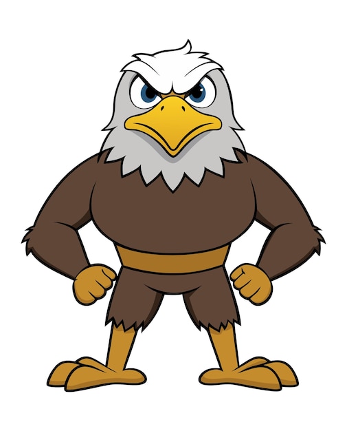 Vector an illustration of an angry bald eagle with a brown background