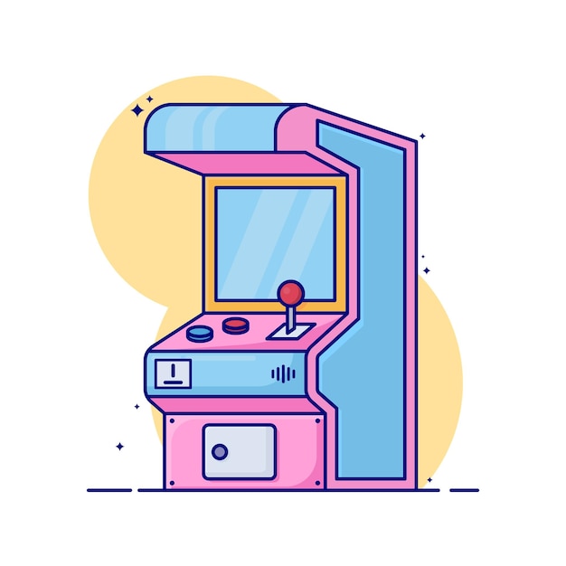 Illustration arcade game vector flat cartoon design style