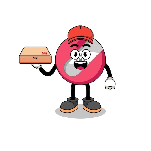 Illustration as a pizza deliveryman