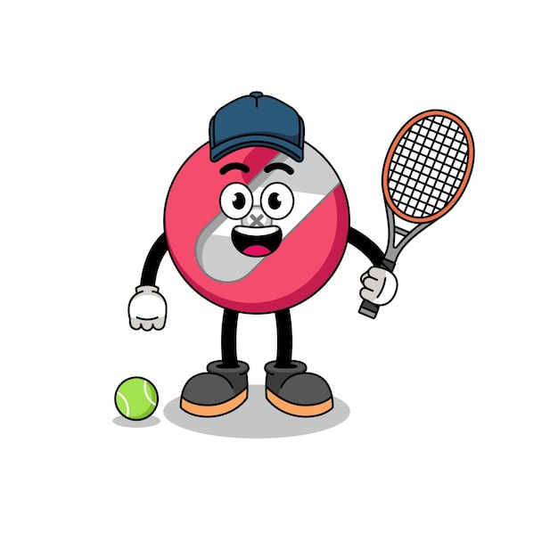 Illustration as a tennis player