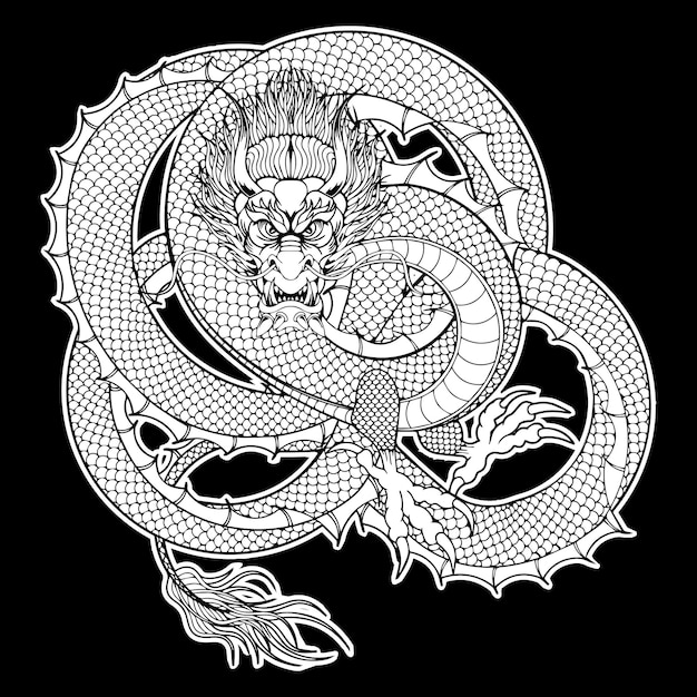 Illustration of Asian Dragon Tradition