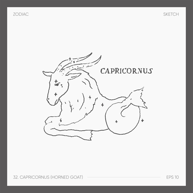 Illustration of astrological zodiac Capricornus