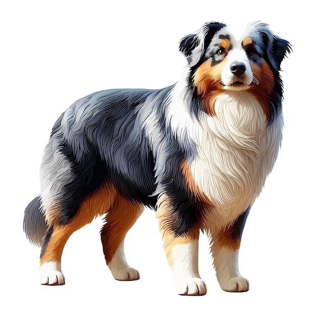 illustration of a Australian Shepherd