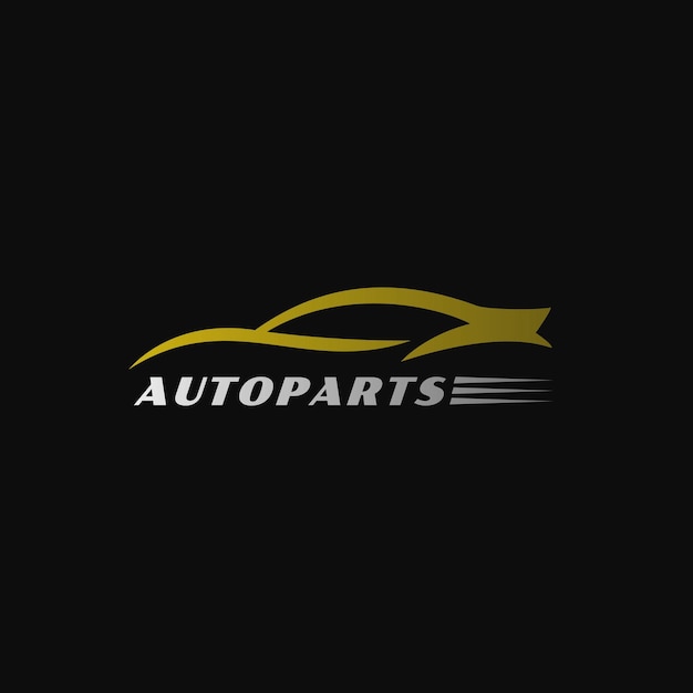 Illustration Auto Parts sign Car with Speed symbol logo design